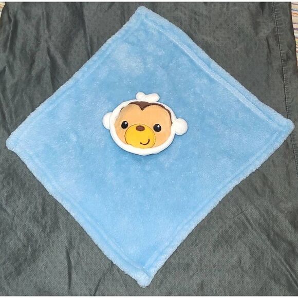 Fisher Price Mon Cheri Baby Monkey Lovey Blue Security Blanket 12" Plush - Picture 1 of 5